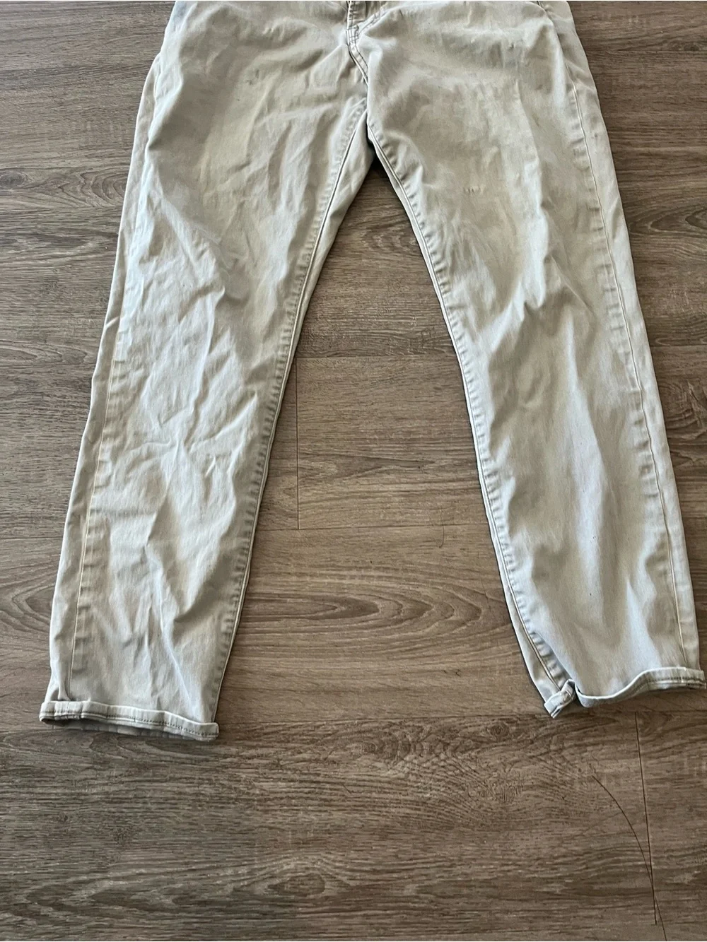 Lucky Brand 121 Slim Khaki Jeans Mens 33x30 Tan Stretch Denim Pants Distressed